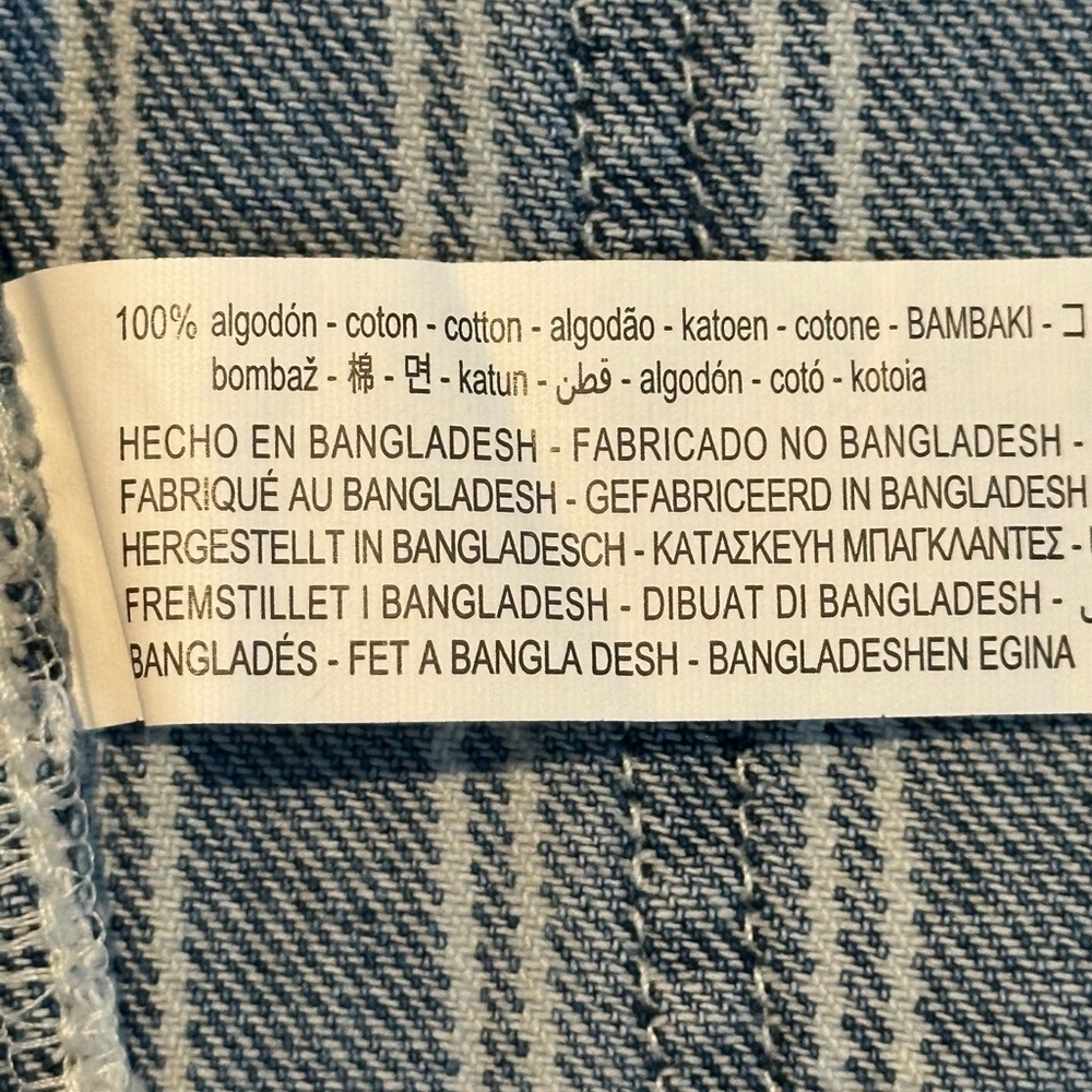 NWT Zara Stripe Denim Crop Jacket - Kids Size 6-7 - Picture 10 of 12